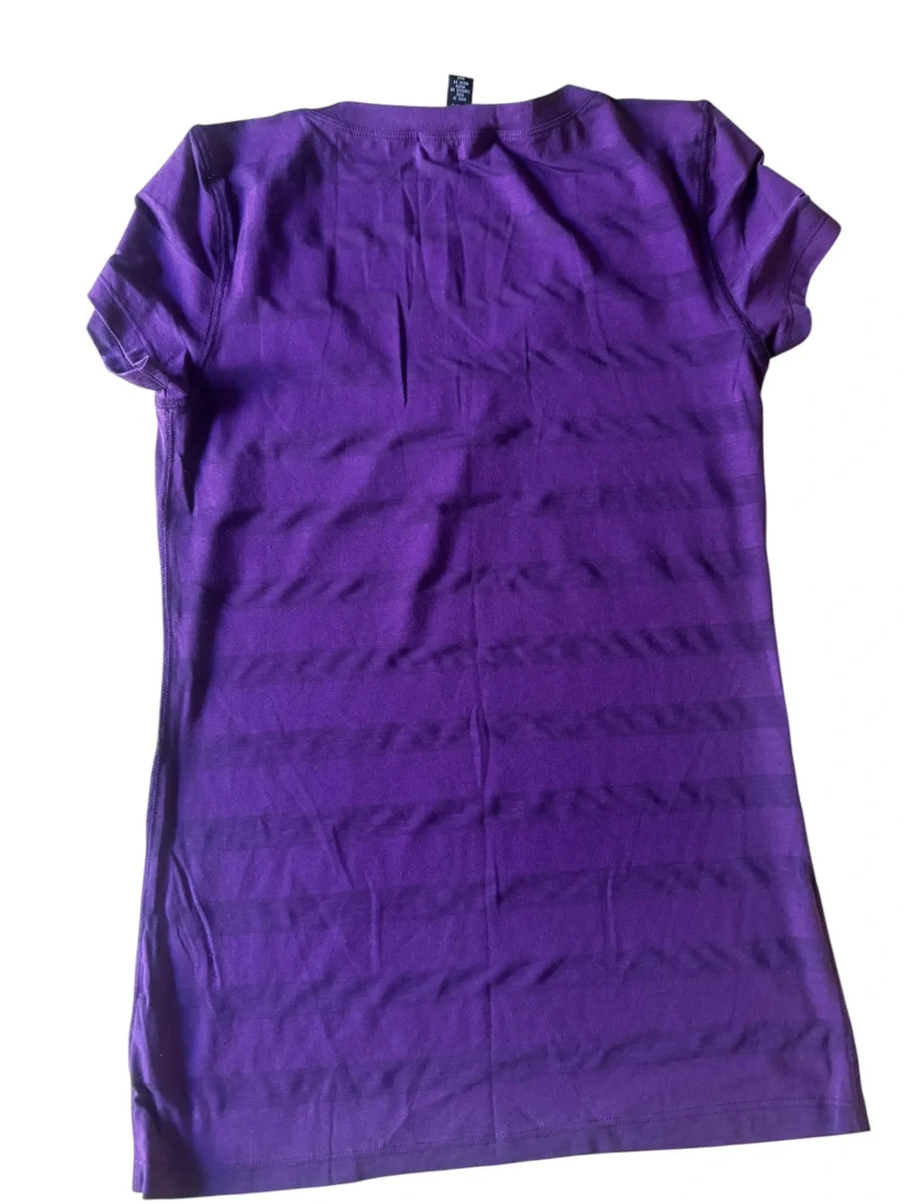Kenneth Cole Purple Striped Scoop Neck Short Sleeve Top